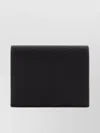 Thom Browne Textured Bifold Leather Card Holder In Black