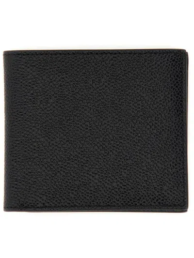 Thom Browne Textured Black Calf Leather Bi-fold Wallet