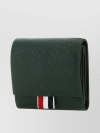 THOM BROWNE TEXTURED LEATHER WALLET WITH SIGNATURE STRIPES