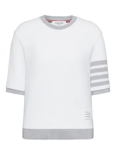 Thom Browne Textured Pique 4-bar Tee T-shirt In White