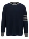 THOM BROWNE TEXTURED RUGBY STRIPE SWEATER