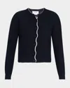 Thom Browne Textured Stitch Virgin Wool Crewneck Cardigan