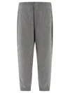 Thom Browne Textured Wool Joggers With Contrast Panels In Gray
