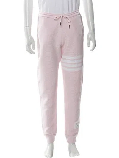 Pre-owned Thom Browne Thermal 4-bar Joggers In Pink