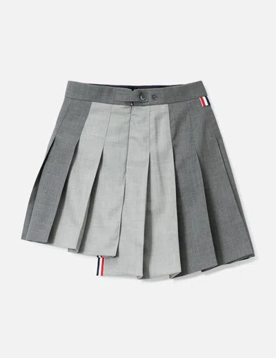 Thom Browne Thigh Length Dropped Back Pleated Skirt Women In Gray