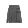 Thom Browne Thigh Length Dropped Back Pleated Skirt In Gray