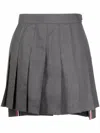 Thom Browne Step-hem Pleated Skirt In Grey