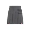 Thom Browne Thigh Length Dropped Back Pleated Skirt In Grey