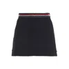 Thom Browne Elegant Thigh-length Side Tab Skirt In Blue