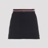 Thom Browne Elegant Thigh-length Side Tab Skirt In Navy