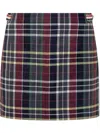 Thom Browne Tartan-check Wool Miniskirt In Red