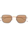 Thom Browne Thin Squared Sunglasses In Gold