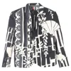 Thom Browne Thom Brown Patterned Patchwork Blazer In Black And White Wool In Black