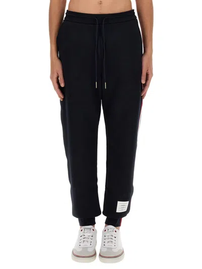 Thom Browne Grosgrain-trimmed Sweatpants In Black