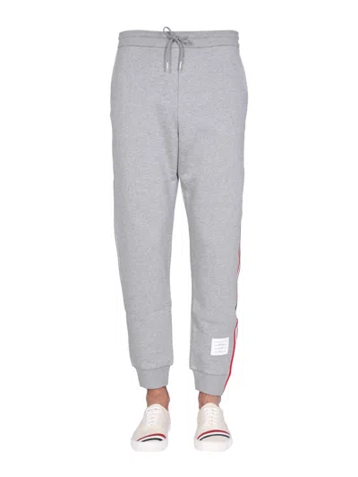 Thom Browne Grosgrain-trimmed Sweatpants In Gray