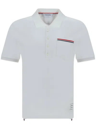 Thom Browne Mercerized Piqué Polo In Blue
