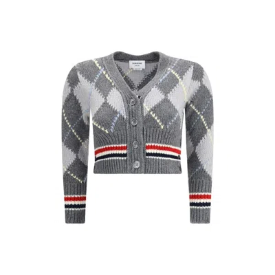 THOM BROWNE THOM E ARGYLE V-NECK WOMEN'S CARDIGAN