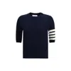 Thom Browne 4-bar Knitted Virgin Wool Sweater In Blue