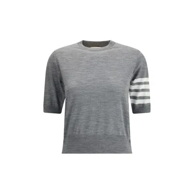 Thom Browne 4bar Wool Top In Gray