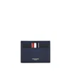 Thom Browne Navy Side 4-bar Stripe Card Holder In Blue