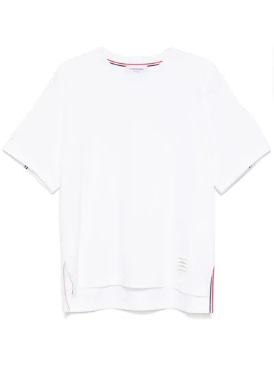 Thom Browne Oversized T-shirt With Rwb Knit Trim In White