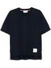 Thom Browne Blue T-shirt With Logo Patch In Stretch Wool Man In Blue