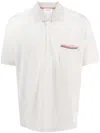 Thom Browne Cotton Polo Shirt With Ribbed Collar And Side Slits In White