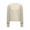 Thom Browne Pointelle Fair Isle Crew Neck Pullover In White