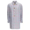 Thom Browne Thom E Reversible Classic Check Buttons Overcoat In Blue