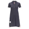 Thom Browne Thom E Signature Stripe Webbing Pique Polo Dress In Blue