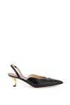 Thom Browne Patent-leather Point-toe Slingback Pumps In Black