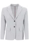 Thom Browne Thom E Women's Seersucker Single-breasted Jacket In Grey