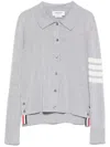 Thom Browne Women Jersey Polo With 4 Bar Stripe Detail In Grey