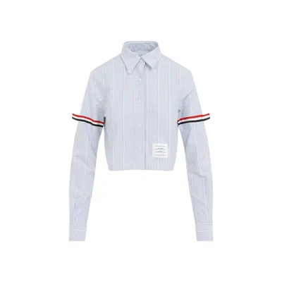 Thom Browne Thome Browne Cropped Shirt In Blue