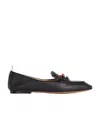 Thom Browne Grain Leather 3bow Loafer Black In Black