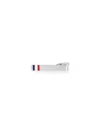 Thom Browne Rwb Stripe Long Silver Tie Clip In Silver
