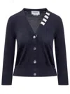 Thom Browne Thom E Women's Cotton 4-bar Card In Navy
