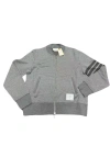 Thom Browne Three-stripe Zip-up Sweatshirt In Gray