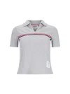 Thom Browne Three Stripes" Knit Polo - Gray