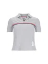 Thom Browne Three Stripes" Knit Polo - Gray