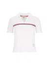Thom Browne Three Stripes" Knit Polo - White In White