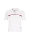 Thom Browne Three Stripes" Knit Polo - White In White