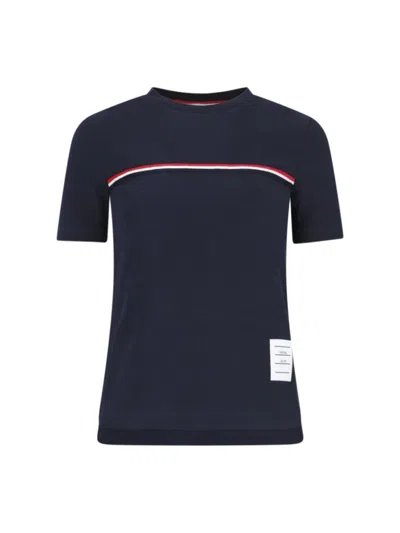 Thom Browne Three Stripes" Logo T-shirt - Blue