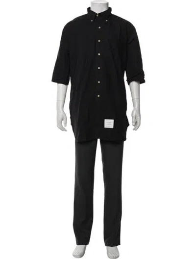 Pre-owned Thom Browne Three-quarter Sleeve Dress Shirt In Black