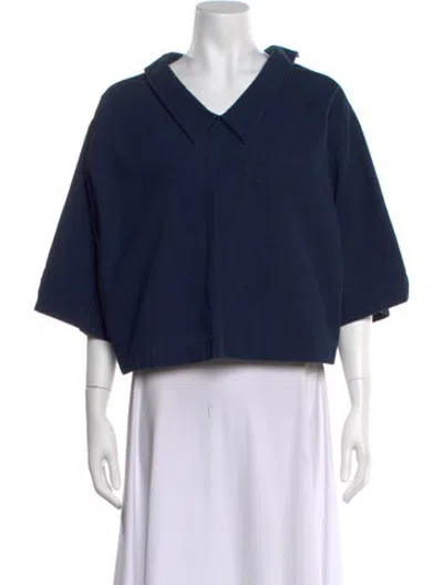 Pre-owned Thom Browne Three-quarter Sleeve Top In Blue