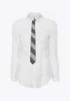 Thom Browne White Sheer Shirt In White