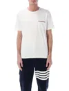 Thom Browne White Classic Crew Neck Cotton T-shirt In White