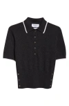 Thom Browne Tipped Intarsia Browne 65 Cashmere Polo Sweater In Black