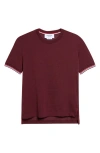 Thom Browne Wool-blend With Contrast Trim T-shirt In Brown