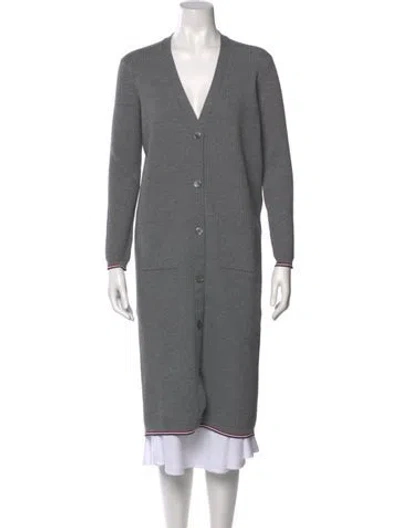 Pre-owned Thom Browne Tipping Wool Sweater In Gray